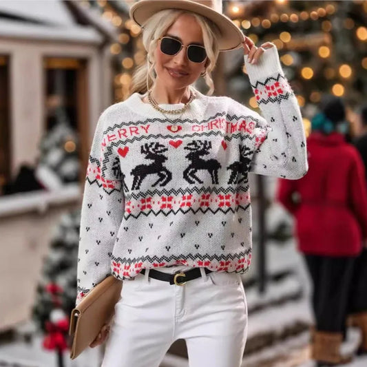 Pull de Noël Blanc Femme