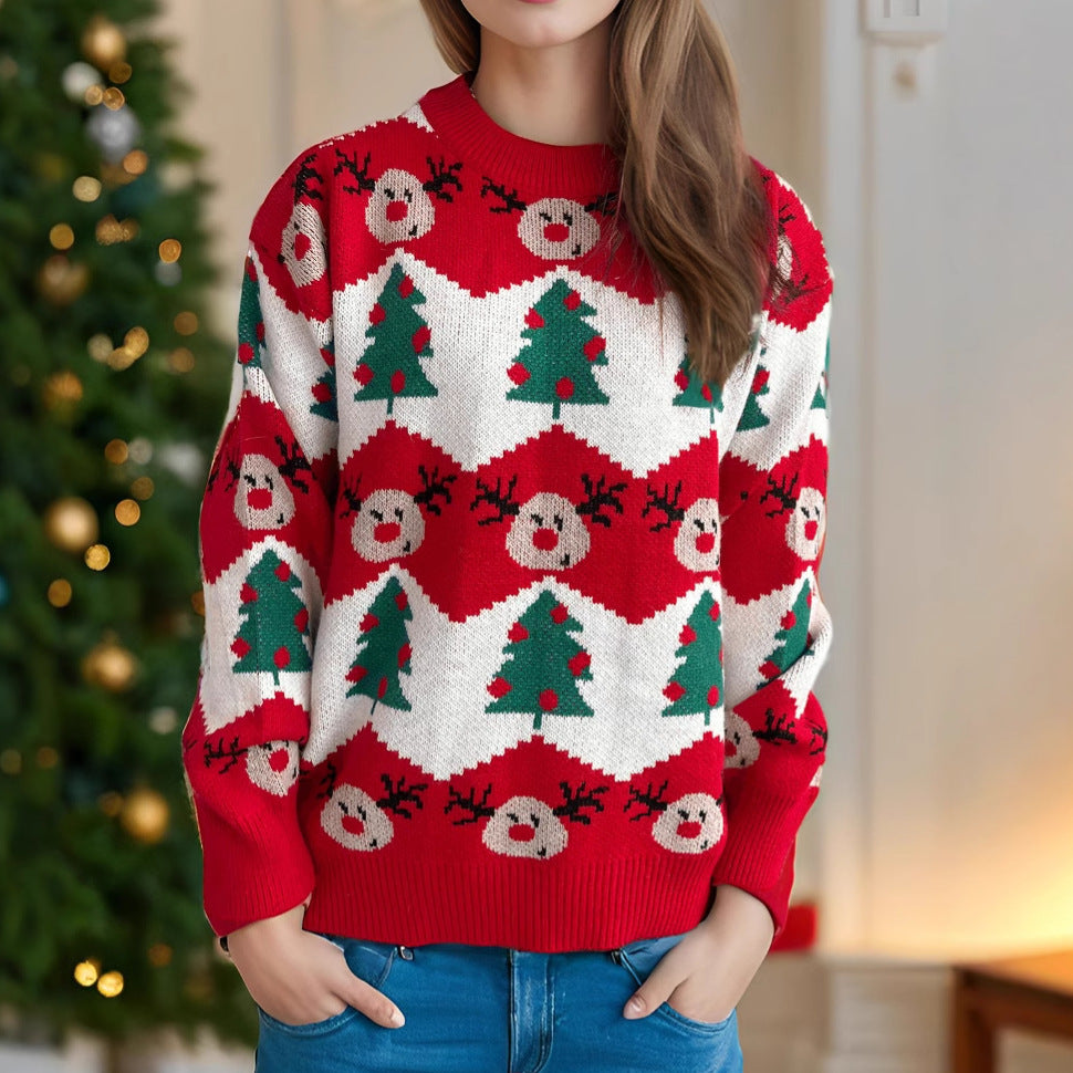 Pull Tricoté Noël Femme Ample