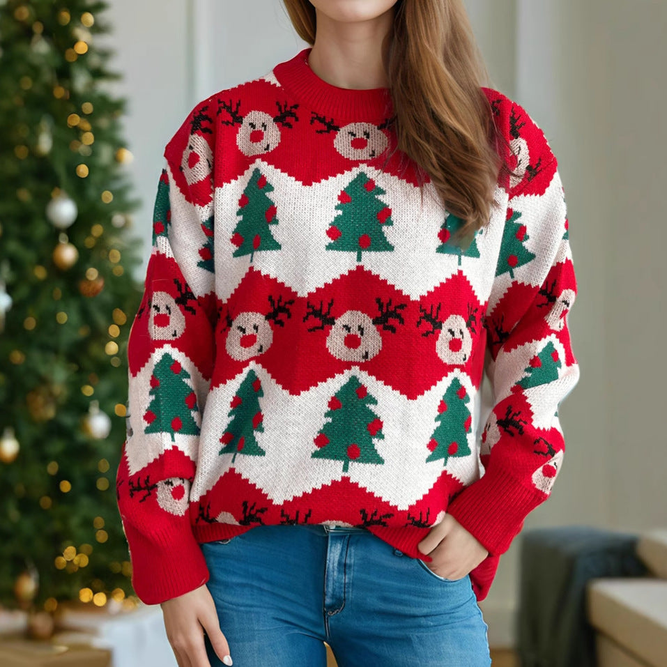 Pull Tricoté Noël Femme Ample